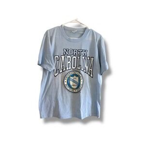 Vtg 80s UNC North Carolina College Seal Single Stitch TShirt Size XL Lightweight